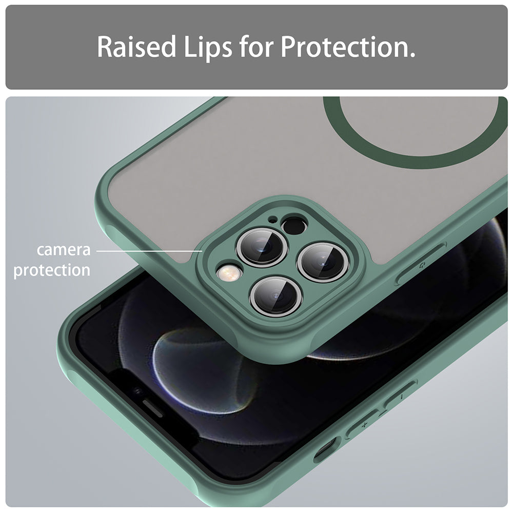 Husa MagSafe pentru Apple iPhone 12 Pro, Techsuit, HaloFrost II, Verde
