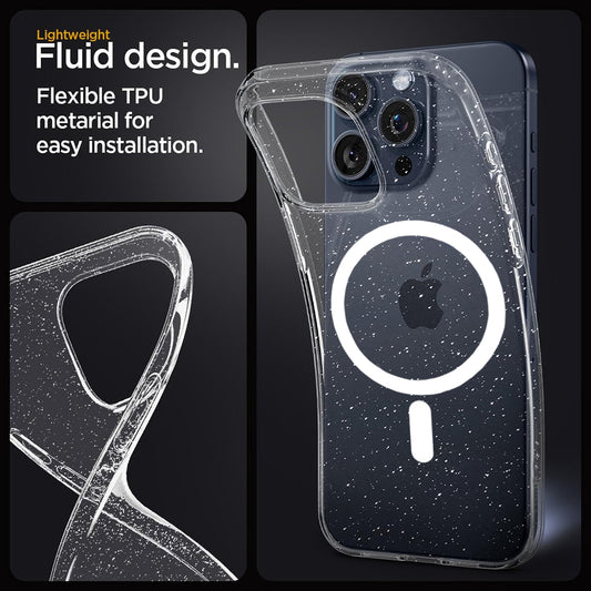 Husa MagSafe pentru Apple iPhone 12 Pro, Techsuit, SparkleSkin, Transparenta