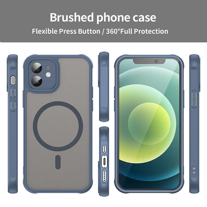 Husa MagSafe pentru Apple iPhone 12, Techsuit, HaloFrost II, Bleumarin
