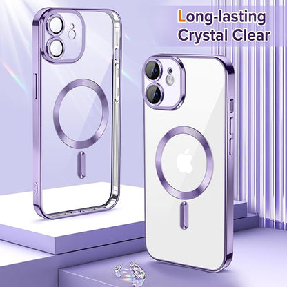 Husa MagSafe pentru Apple iPhone 12, Techsuit, Luxury Crystal, Mov Deschis