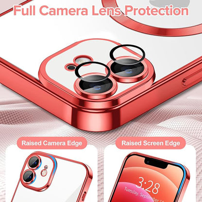 Husa MagSafe pentru Apple iPhone 12, Techsuit, Luxury Crystal, Rosie