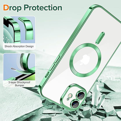 Husa MagSafe pentru Apple iPhone 12, Techsuit, Luxury Crystal, Verde Deschis
