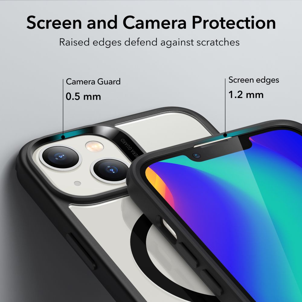 Husa MagSafe pentru Apple iPhone 14 / 13, ESR, Classic Hybrid, Neagra Transparenta