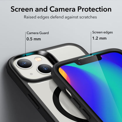 Husa MagSafe pentru Apple iPhone 14 / 13, ESR, Classic Hybrid, Neagra Transparenta