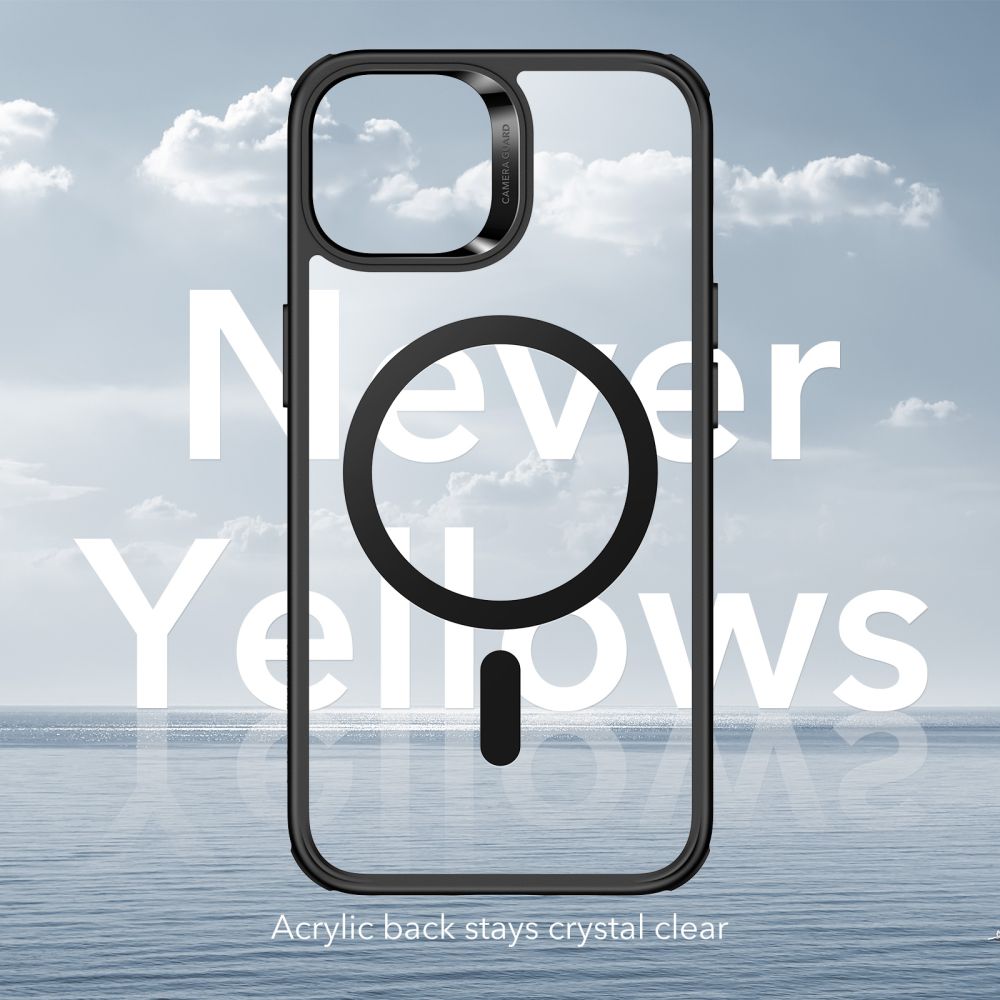 Husa MagSafe pentru Apple iPhone 14 / 13, ESR, Classic Hybrid, Neagra Transparenta