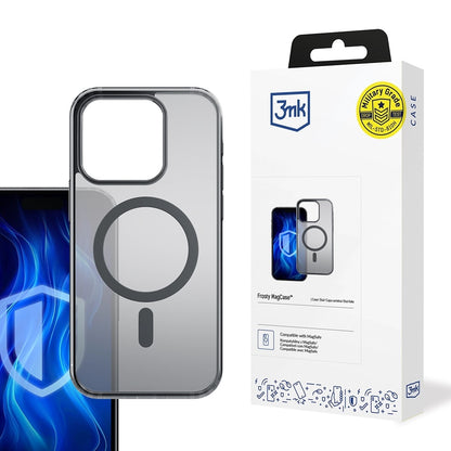 Husa MagSafe pentru Apple iPhone 13 Pro Max, 3MK, Frosty MagCase, Neagra Satinata