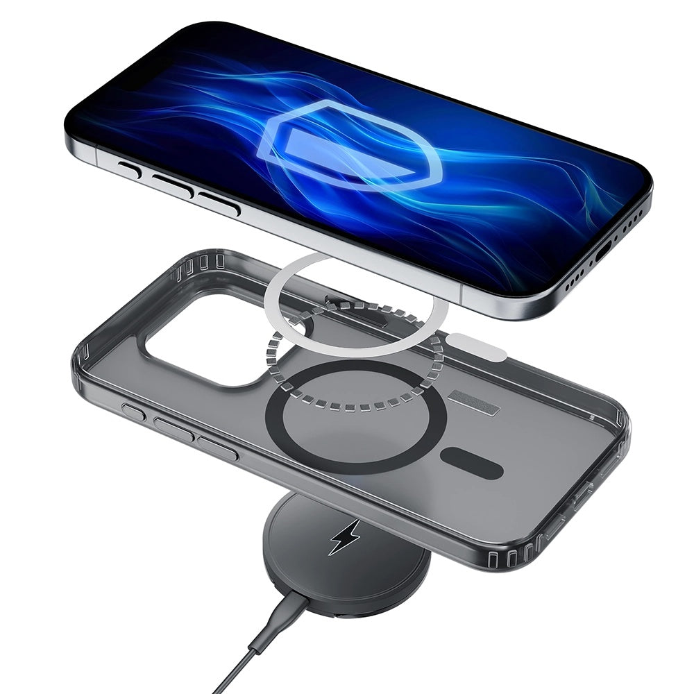 Husa MagSafe pentru Apple iPhone 13 Pro Max, 3MK, Frosty MagCase, Neagra Satinata