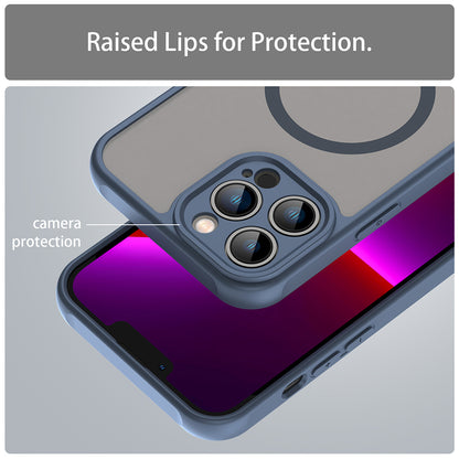 Husa MagSafe pentru Apple iPhone 13 Pro Max, Techsuit, HaloFrost II, Bleumarin