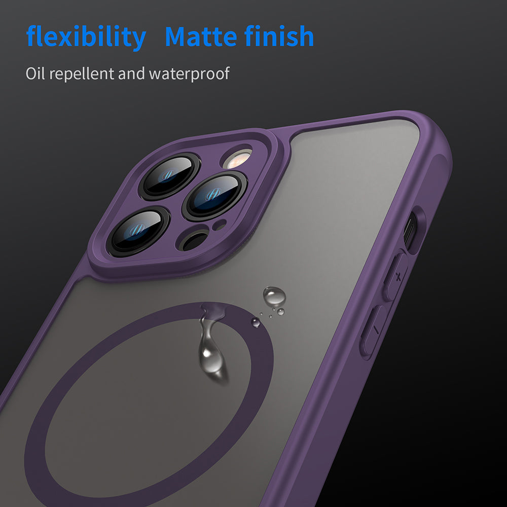 Husa MagSafe pentru Apple iPhone 13 Pro Max, Techsuit, HaloFrost II, Mov