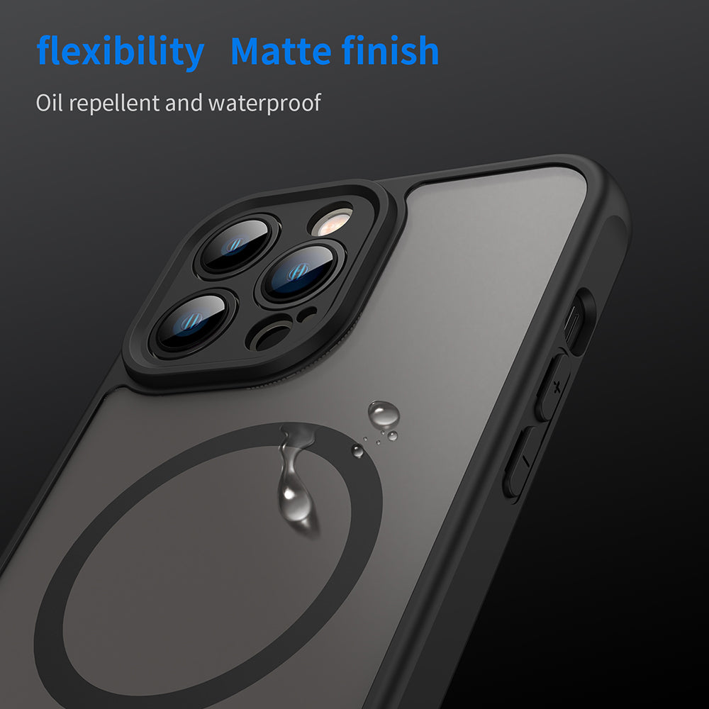Husa MagSafe pentru Apple iPhone 13 Pro Max, Techsuit, HaloFrost II, Neagra