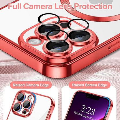 Husa MagSafe pentru Apple iPhone 13 Pro Max, Techsuit, Luxury Crystal, Rosie