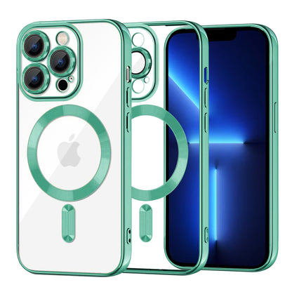 Husa MagSafe pentru Apple iPhone 13 Pro Max, Techsuit, Luxury Crystal, Verde Deschis
