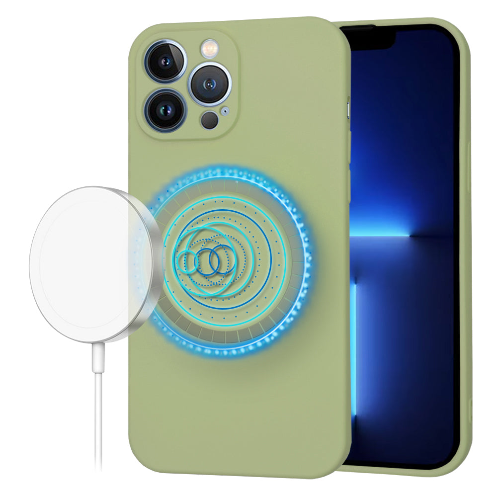 Husa MagSafe pentru Apple iPhone 13 Pro Max, Techsuit, SoftFlex, Matcha
