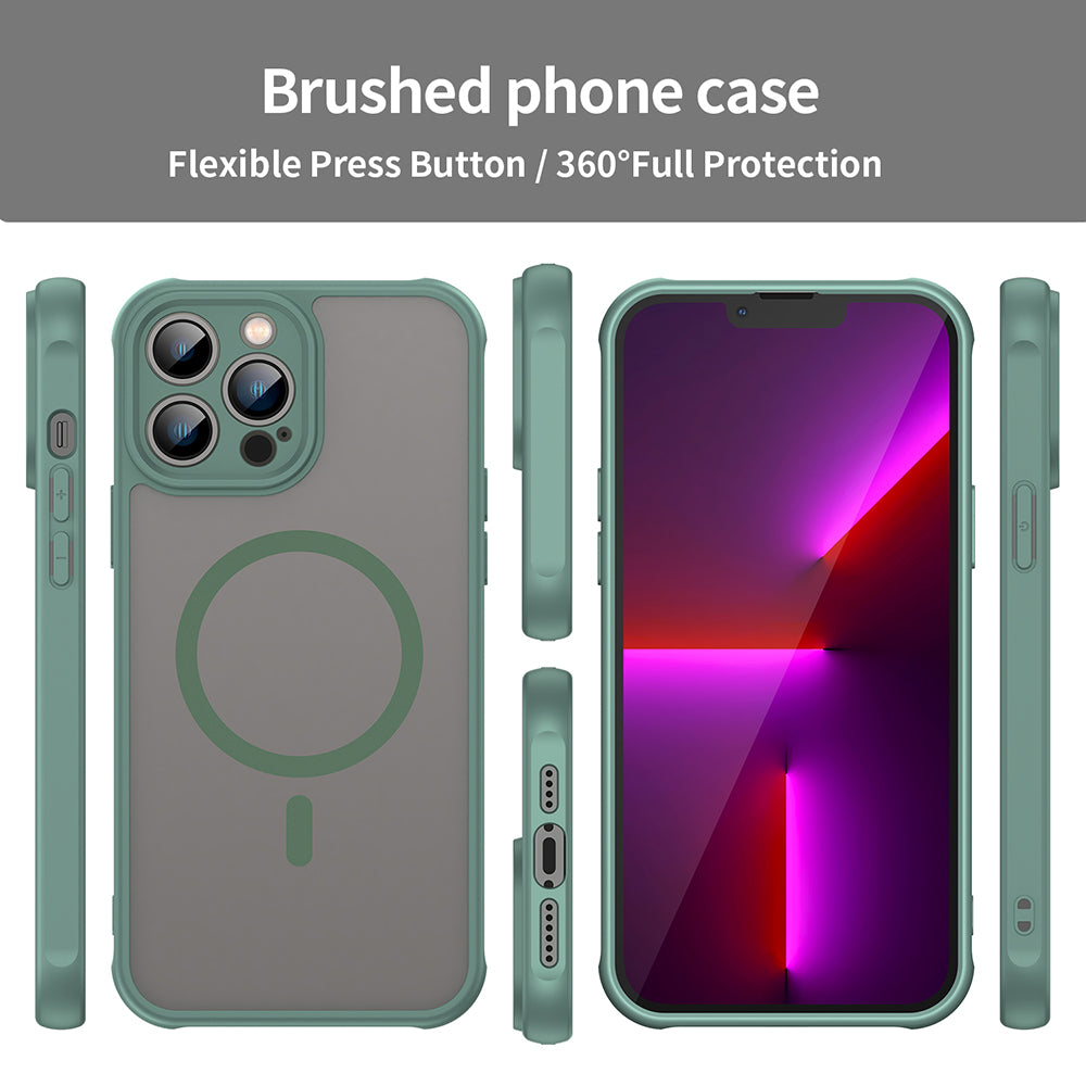 Husa MagSafe pentru Apple iPhone 13 Pro, Techsuit, HaloFrost II, Verde