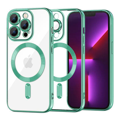 Husa MagSafe pentru Apple iPhone 13 Pro, Techsuit, Luxury Crystal, Verde Deschis