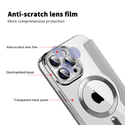Husa MagSafe pentru Apple iPhone 13 Pro, Techsuit, SmartMag Book, Gri
