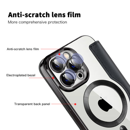 Husa MagSafe pentru Apple iPhone 13 Pro, Techsuit, SmartMag Book, Neagra