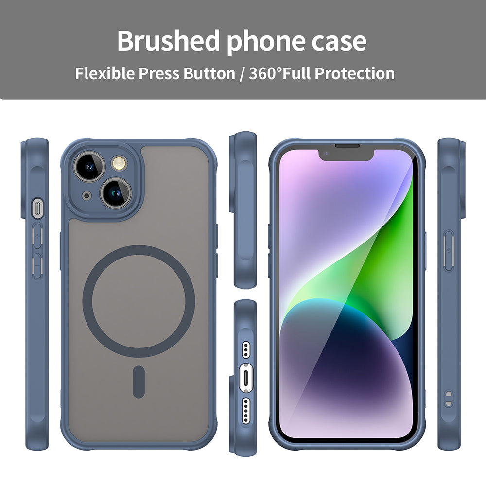 Husa MagSafe pentru Apple iPhone 13, Techsuit, HaloFrost II, Bleumarin