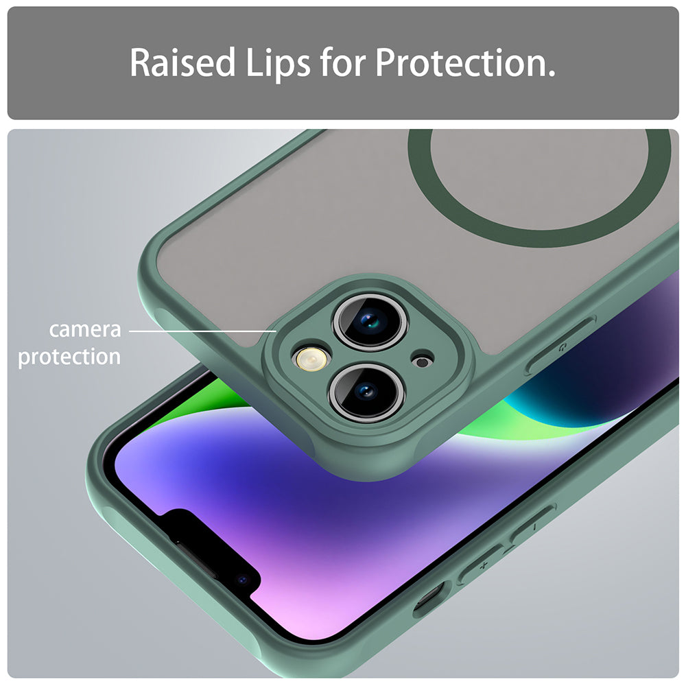 Husa MagSafe pentru Apple iPhone 13, Techsuit, HaloFrost II, Verde