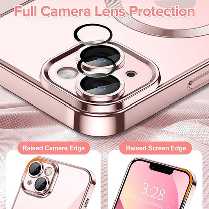 Husa MagSafe pentru Apple iPhone 13, Techsuit, Luxury Crystal, Roz