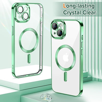 Husa MagSafe pentru Apple iPhone 13, Techsuit, Luxury Crystal, Verde Deschis
