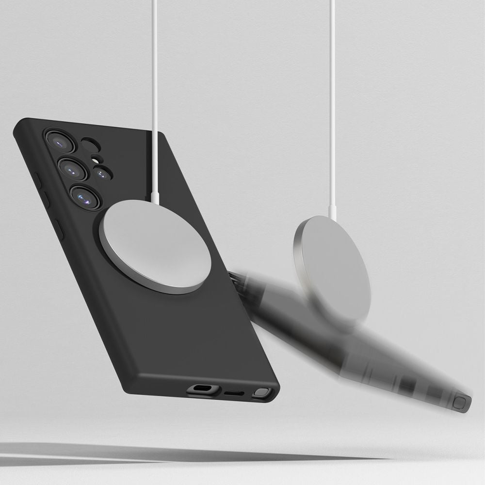 Husa MagSafe pentru Apple iPhone 13, Techsuit, SoftFlex, Neagra