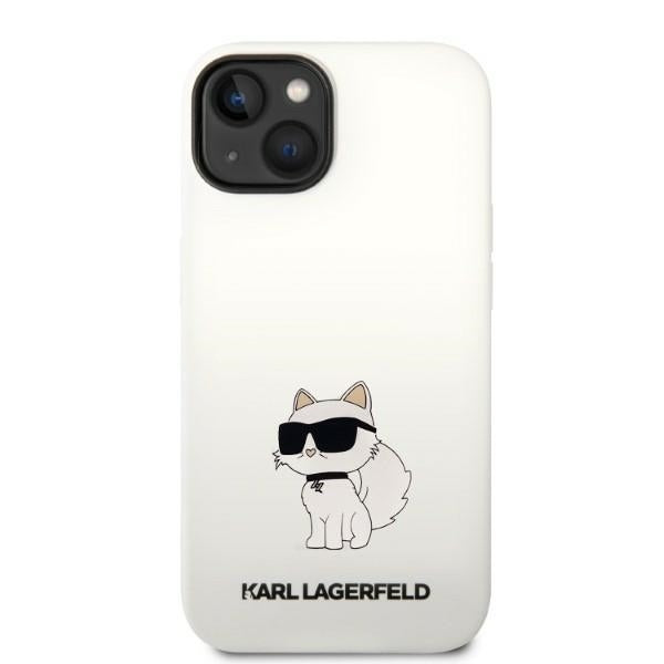 Husa MagSafe pentru Apple iPhone 14 Plus, Karl Lagerfeld, Silicone Choupette, Alba
