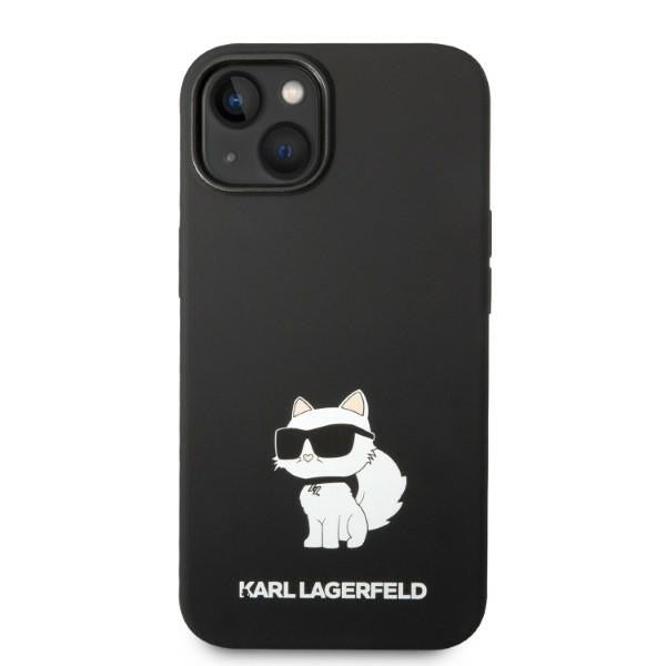 Husa MagSafe pentru Apple iPhone 14 Plus, Karl Lagerfeld, Silicone Choupette, Neagra
