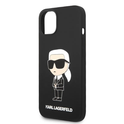 Husa MagSafe pentru Apple iPhone 14 Plus, Karl Lagerfeld, Silicone Ikonik Karl, Neagra