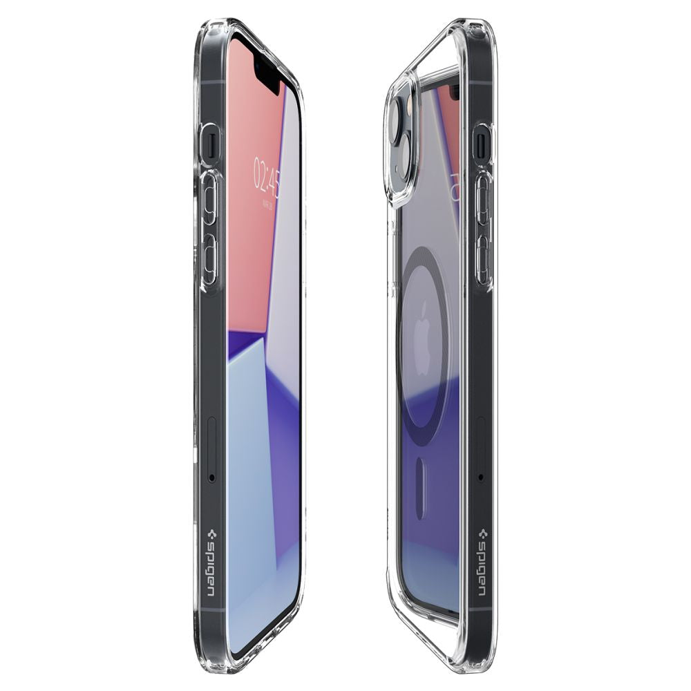 Husa MagSafe pentru Apple iPhone 14 Plus, Spigen, Ultra Hybrid Carbon, Transparenta