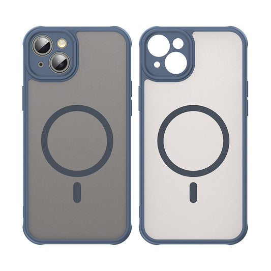 Husa MagSafe pentru Apple iPhone 14 Plus, Techsuit, HaloFrost II, Bleumarin
