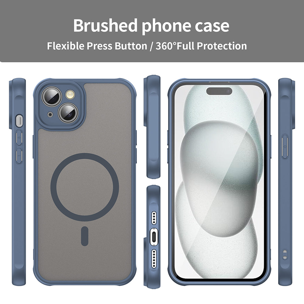 Husa MagSafe pentru Apple iPhone 14 Plus, Techsuit, HaloFrost II, Bleumarin