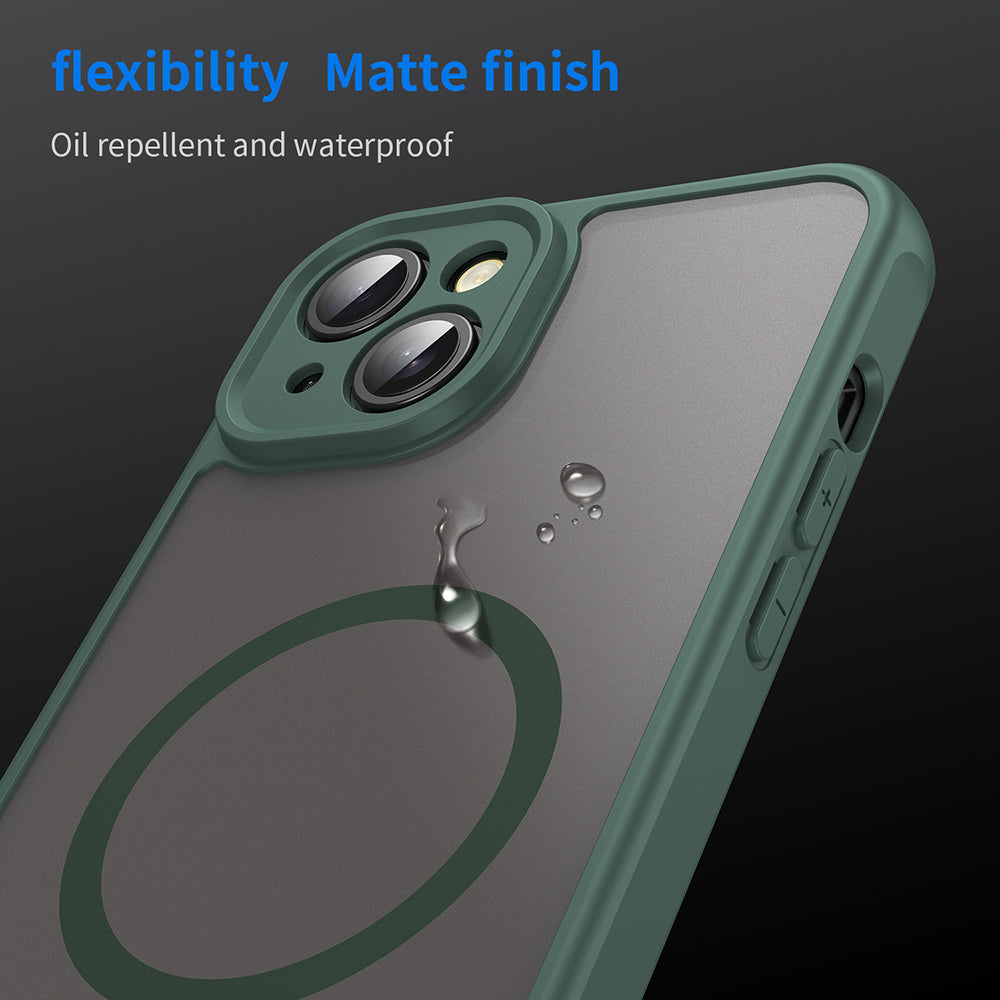 Husa MagSafe pentru Apple iPhone 14 Plus, Techsuit, HaloFrost II, Verde