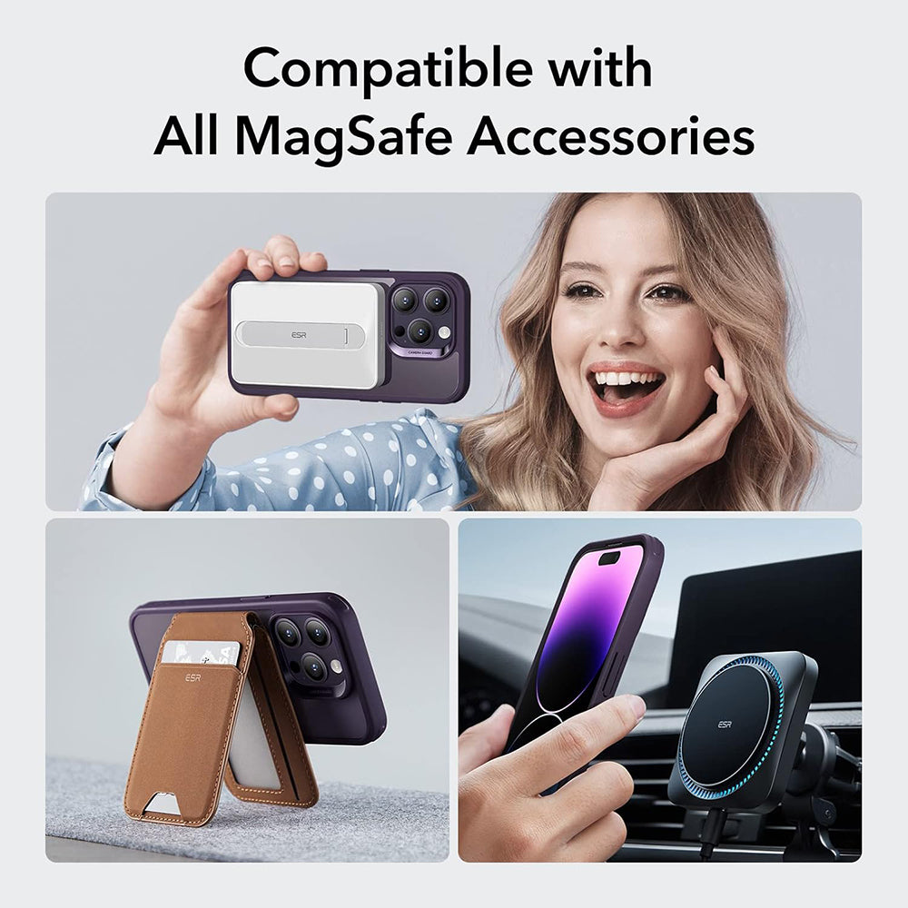 Husa MagSafe pentru Apple iPhone 14 Pro, ESR, Classic Hybrid, Mov Transparenta