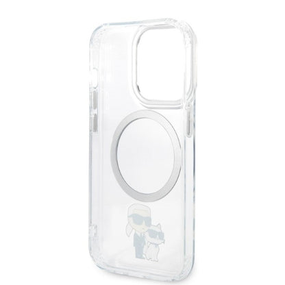 Husa MagSafe pentru Apple iPhone 14 Pro, Karl Lagerfeld, Ikonik Karl & Choupette, Transparenta