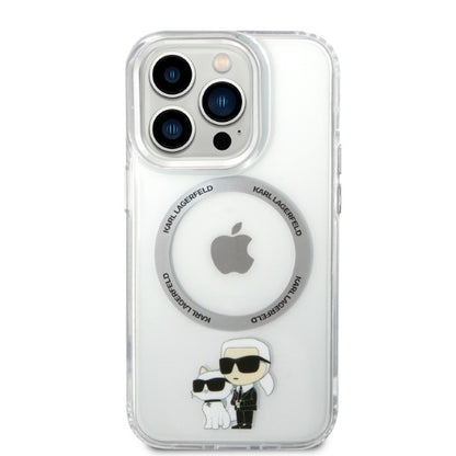 Husa MagSafe pentru Apple iPhone 14 Pro, Karl Lagerfeld, Ikonik Karl & Choupette, Transparenta