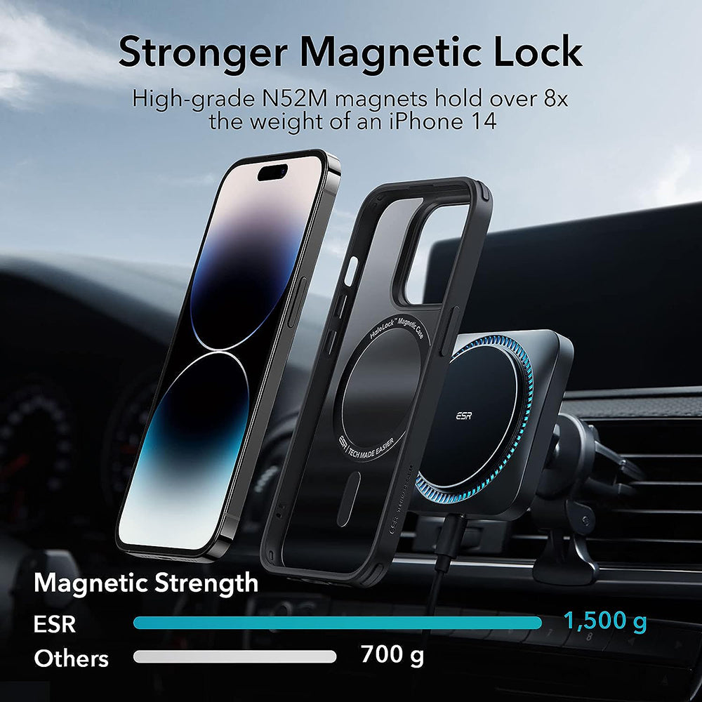Husa MagSafe pentru Apple iPhone 14 Pro Max, ESR, Classic Hybrid, Neagra Satinata