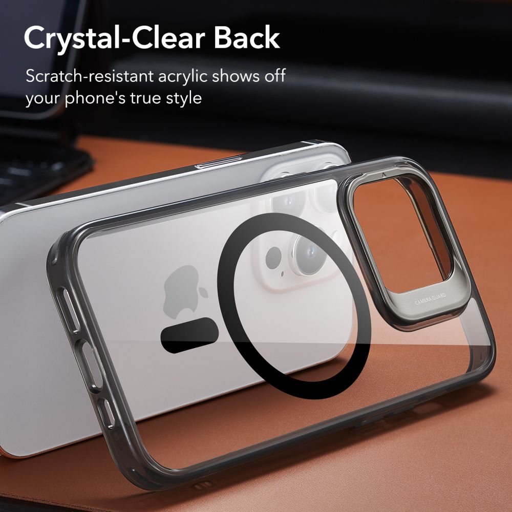 Husa MagSafe pentru Apple iPhone 14 Pro Max, ESR, Classic Kickstand, Neagra Transparenta