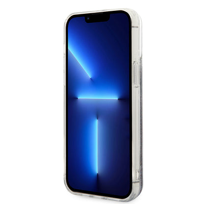 Husa MagSafe pentru Apple iPhone 14 Pro Max, Karl Lagerfeld, Monogram Liquid Glitter, Neagra