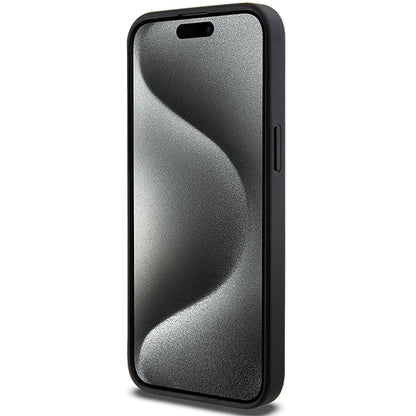 Husa MagSafe pentru Apple iPhone 14 Pro Max, Karl Lagerfeld, Saffiano Gripstand Choupette, Neagra