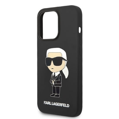 Husa MagSafe pentru Apple iPhone 14 Pro Max, Karl Lagerfeld, Silicone Ikonik Karl, Neagra