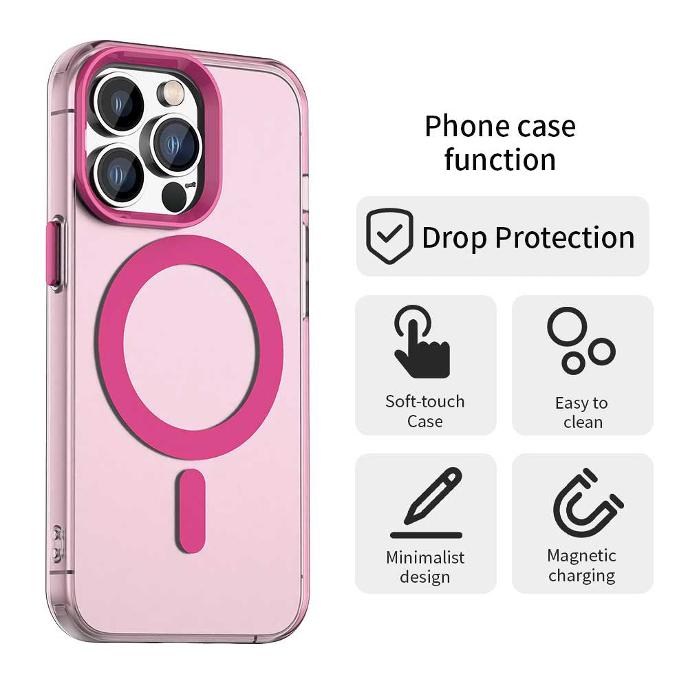 Husa MagSafe pentru Apple iPhone 14 Pro Max, Techsuit, CandyCase, Roz
