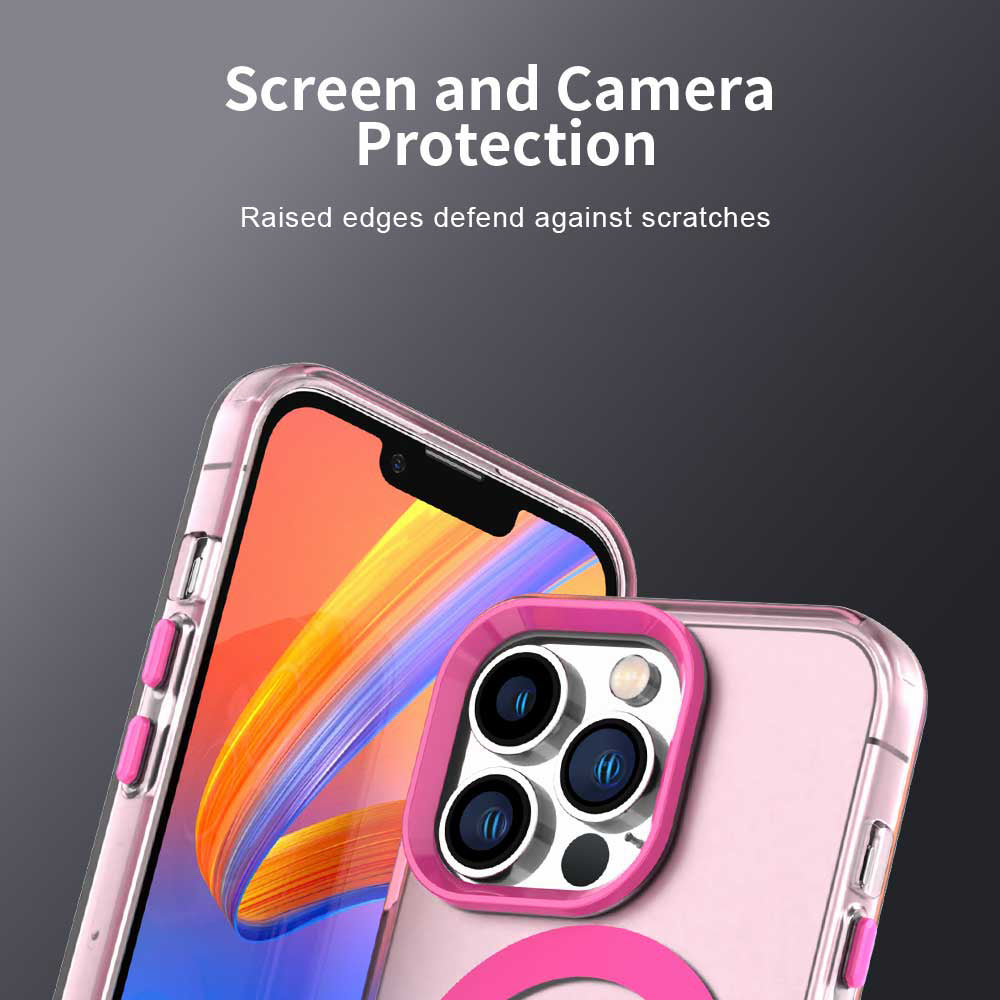Husa MagSafe pentru Apple iPhone 14 Pro Max, Techsuit, CandyCase, Roz