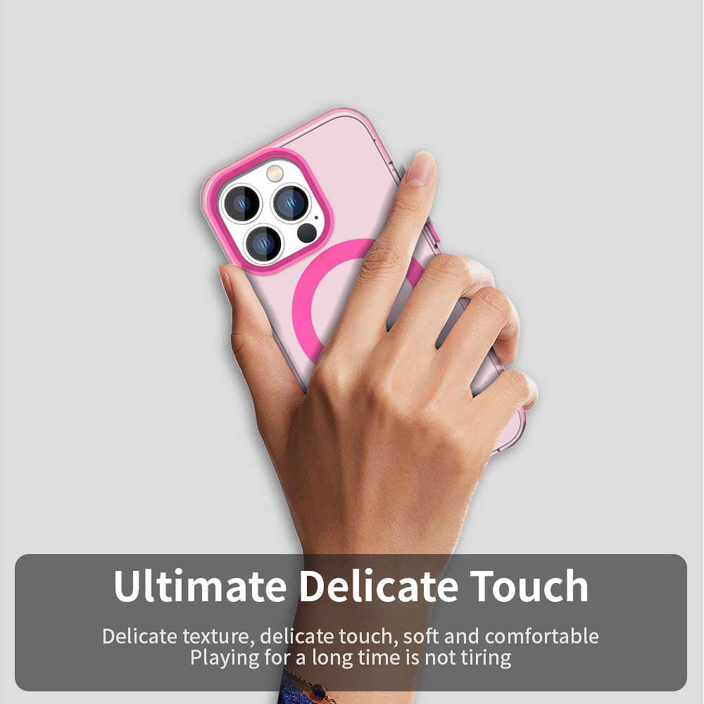 Husa MagSafe pentru Apple iPhone 14 Pro Max, Techsuit, CandyCase, Roz