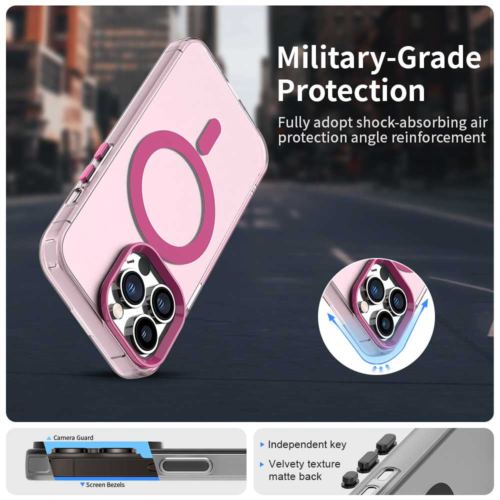 Husa MagSafe pentru Apple iPhone 14 Pro Max, Techsuit, CandyCase, Roz