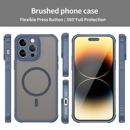 Husa MagSafe pentru Apple iPhone 14 Pro Max, Techsuit, HaloFrost II, Bleumarin