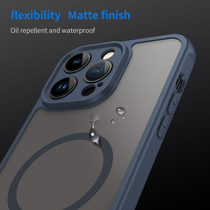 Husa MagSafe pentru Apple iPhone 14 Pro Max, Techsuit, HaloFrost II, Bleumarin