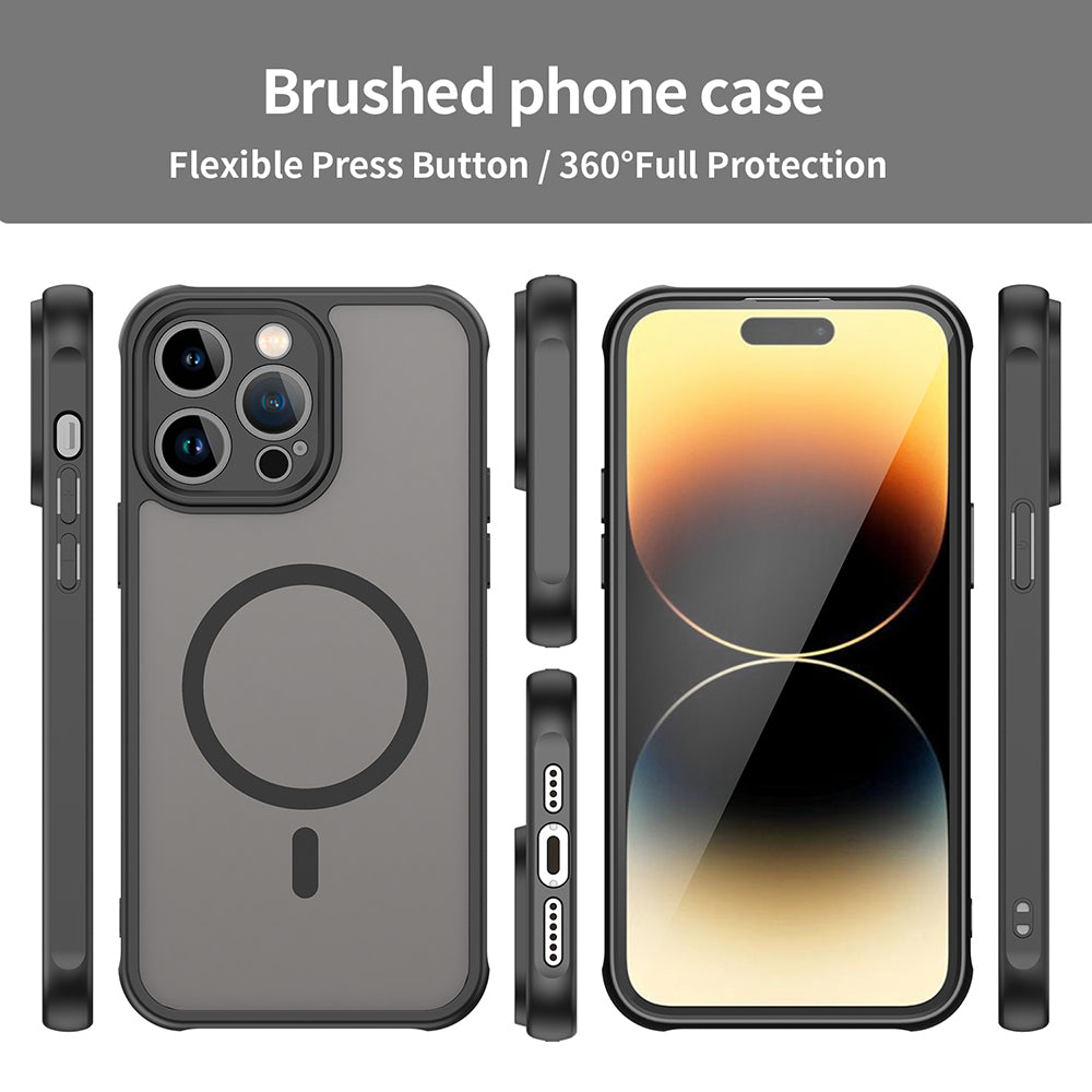 Husa MagSafe pentru Apple iPhone 14 Pro Max, Techsuit, HaloFrost II, Neagra