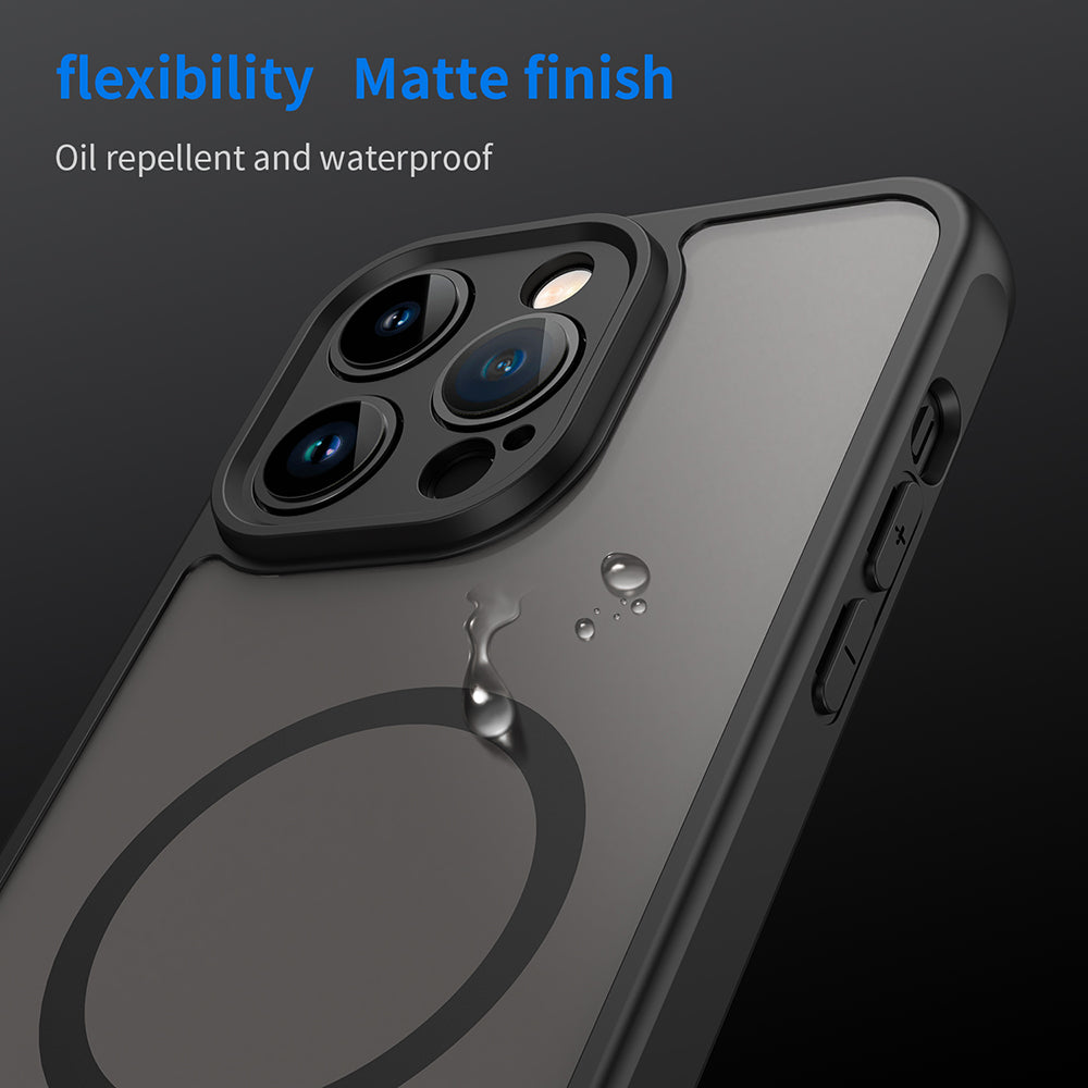 Husa MagSafe pentru Apple iPhone 14 Pro Max, Techsuit, HaloFrost II, Neagra