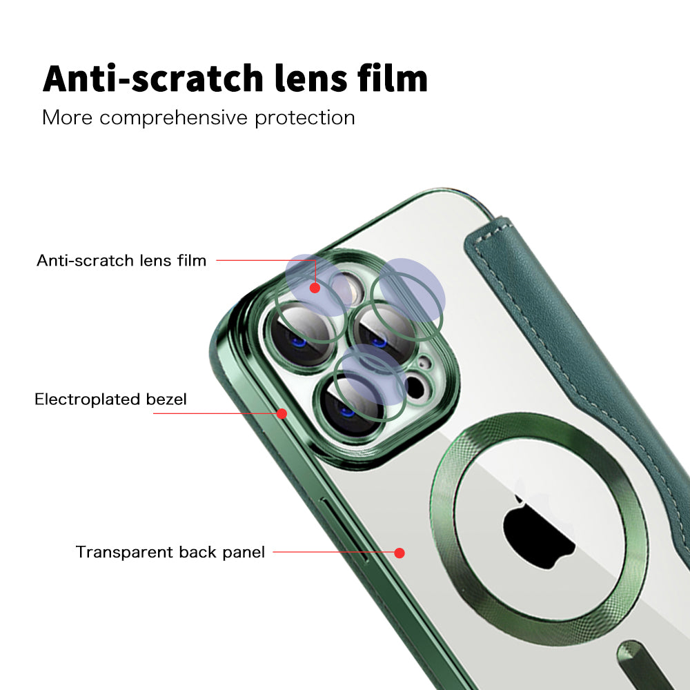 Husa MagSafe pentru Apple iPhone 14 Pro Max, Techsuit, SmartMag Book, Verde